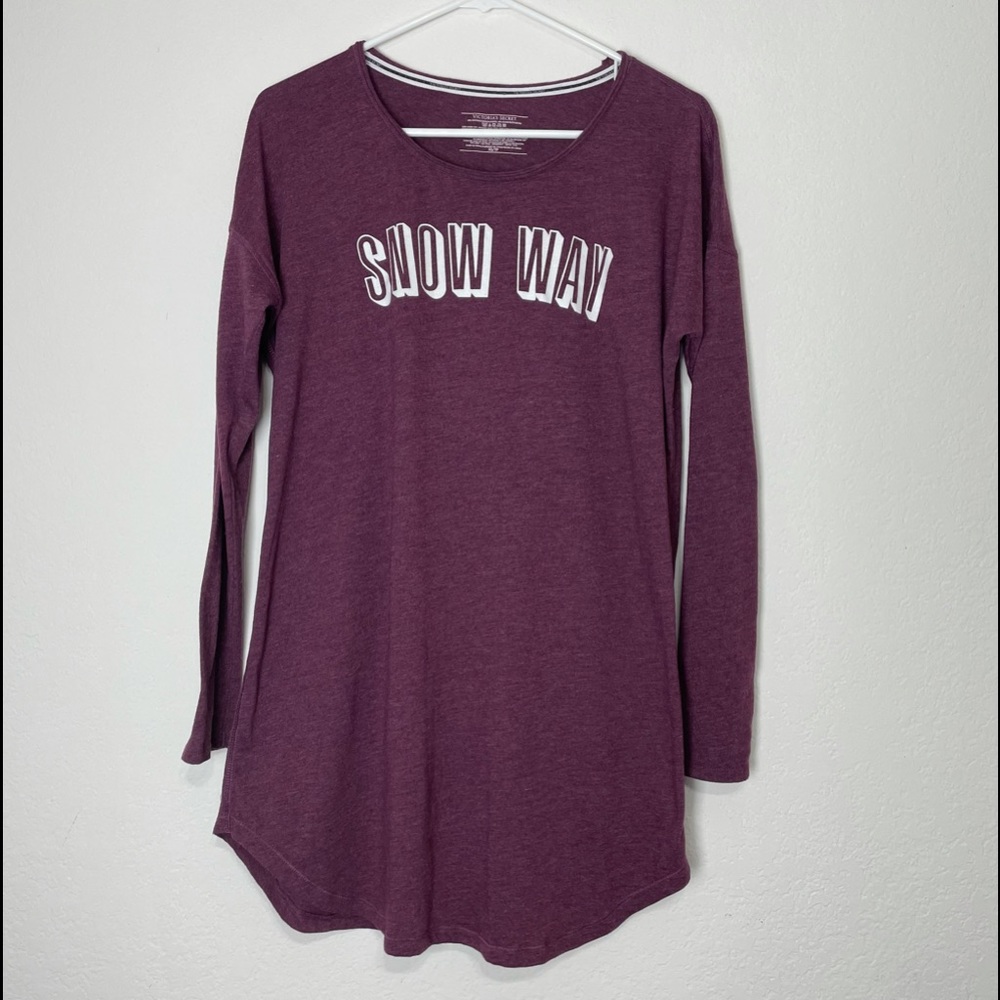 Victoria’s Secret Burgundy “Snow Way” Sleep Shirt